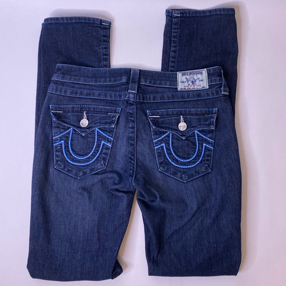 True Religion Denim - Like-New True Religion Bootcut Blue Stitched Jeans